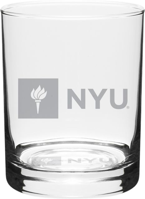 New York University 14 oz. Double Old Fashioned Glass