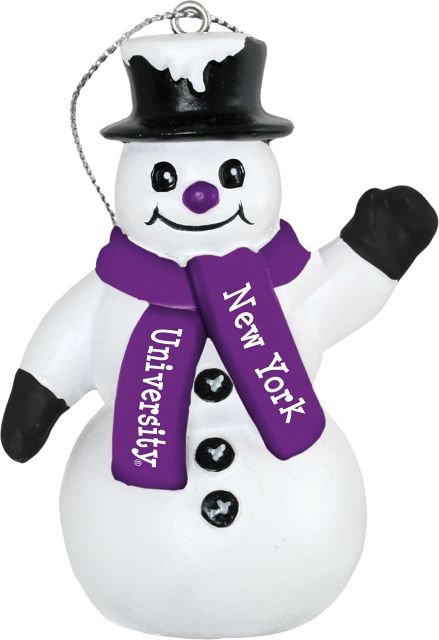 New York University Snowman Ornament