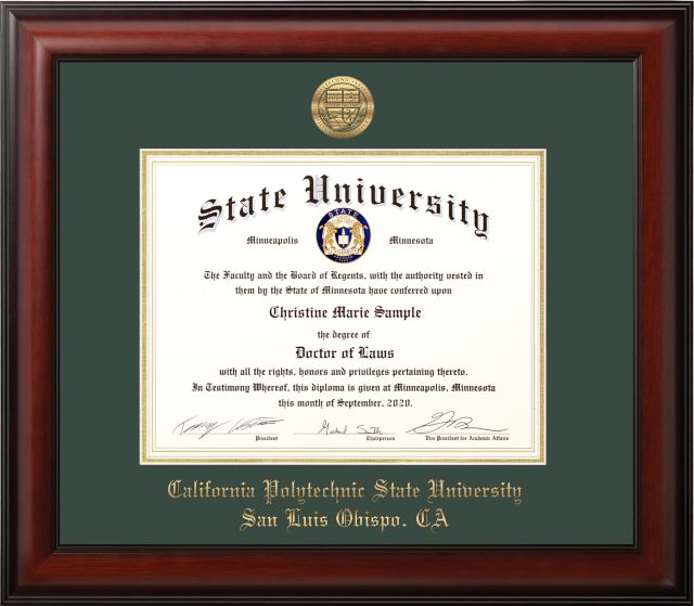 Cal Poly 11x8.5 Meridian w/ Gold Foil Diploma Frame