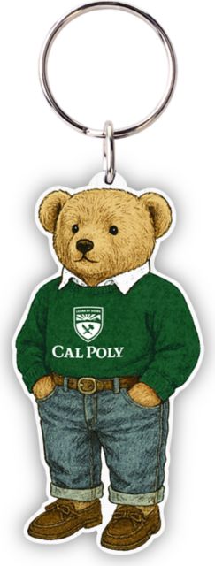 Cal Poly Teddy Bear Keychain