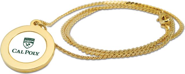 CSI Gold Pendant Necklace With Colored Medallian - ONLINE ONLY