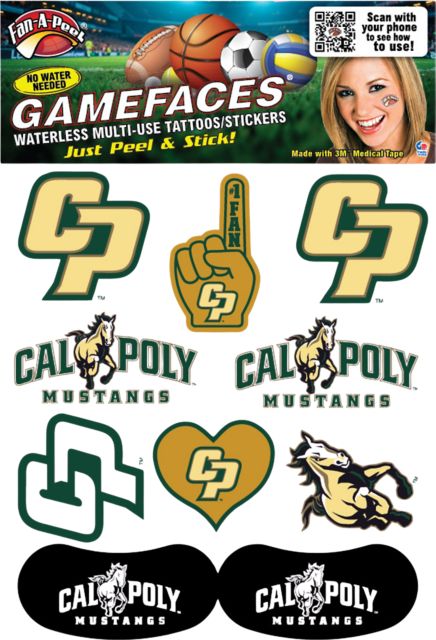 Cal Poly Game Face Tattoos