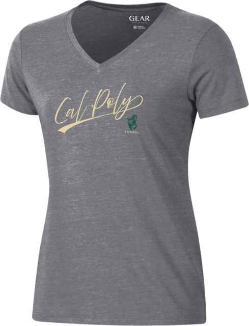 Cal Poly Mustangs Women's V-Neck Short Sleeve T-Shirt