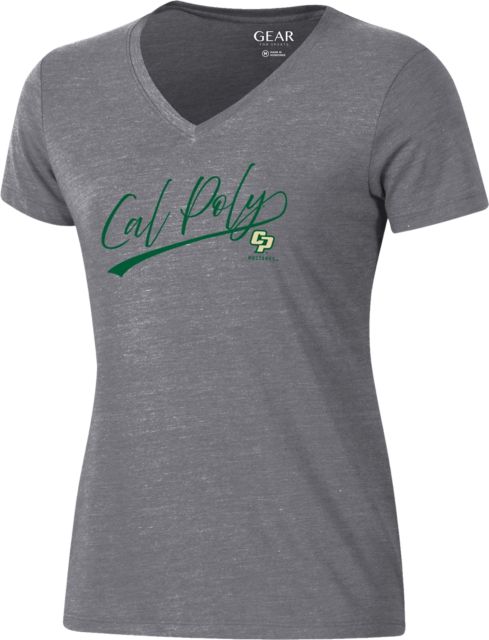 Cal Poly Mustangs Women's V-Neck Short Sleeve T-Shirt