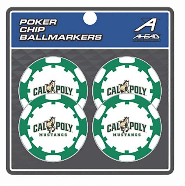 Cal Poly Mustangs 4 Pack Poker Chip Golf Marker