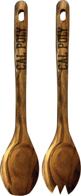 Cal Poly Teak Fork and Spoon Set