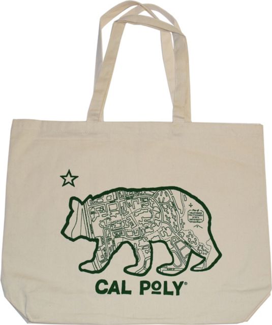 Cal Poly Bear Map Cotton Tote Bag