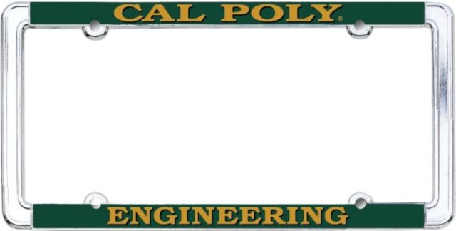 Cal Poly Engineering Thin Dome License Plate Frame