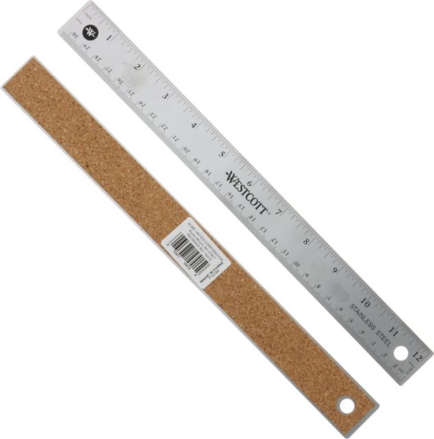 Ruler Stainless Flex/Cork 12-Inch