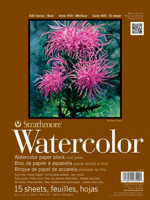 WATERCOLOR BLOCK 140# COLD PRESS 9X12 15 SHEETS