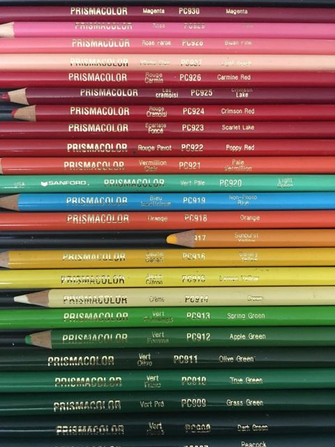Prismacolor Verithin Colored Pencil, Red/Blue, 12 Count