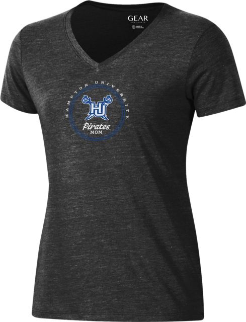 Hampton University Women's Mom V-Neck Short Sleeve T-Shirt