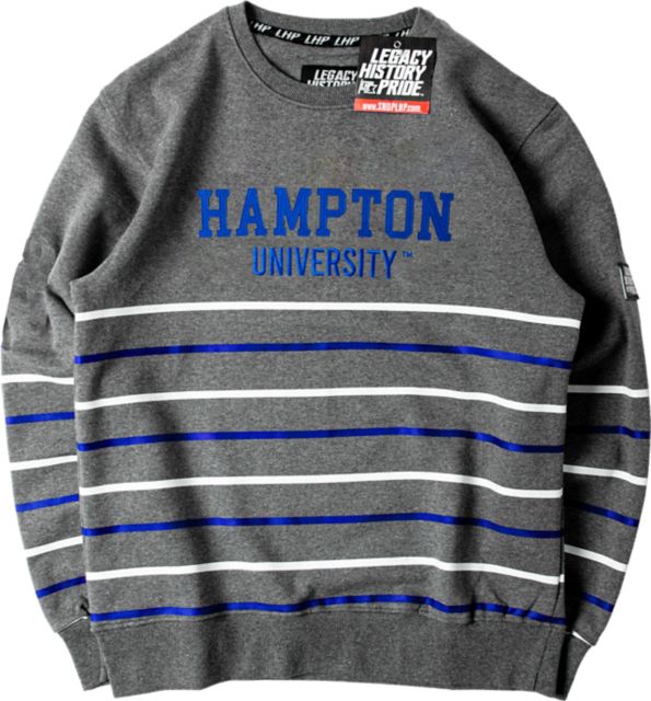 Hampton University Striped Crewneck Sweatshirt