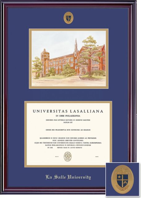 La Salle University 11'' x 14'' Diploma Frame with Lithograph