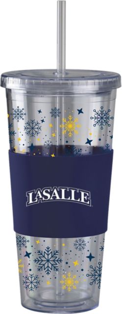 La Salle University Straw Snowflake Tumbler