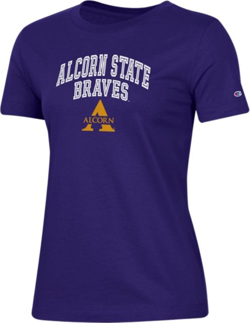 Alcorn State University Braves College Mom Womens T-Shirt Purple Small