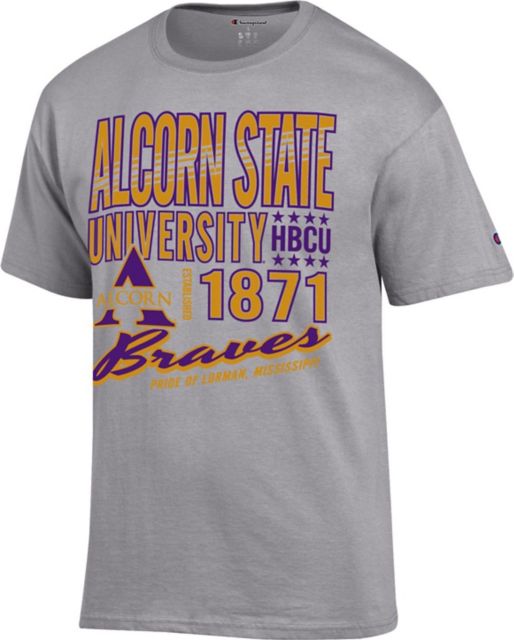 Youth Gray Alcorn State Braves Logo Comfort Colors T-Shirt Size: Small