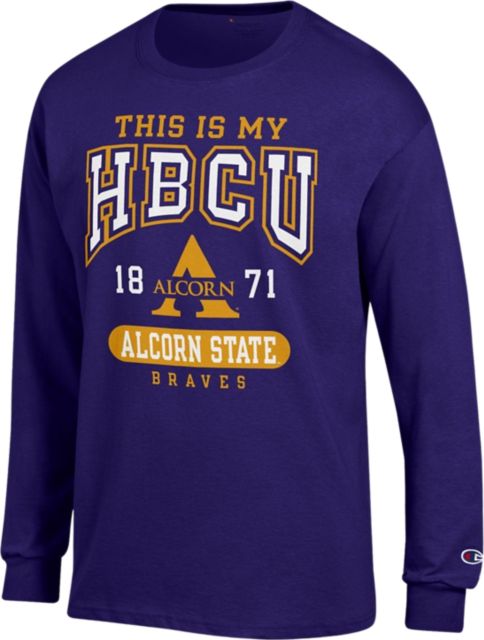 Youth Champion Purple Alcorn State Braves Jersey Long Sleeve T-Shirt