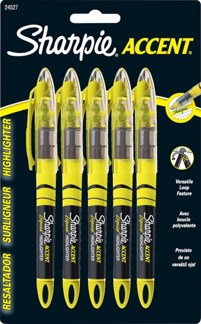 Sharpie - Highlighter Marker: Assorted Color, AP Non-Toxic, Chisel