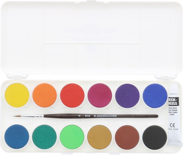 Prang Watercolor Refills - Oval, pkg of 12 Assorted colors, Half Pans