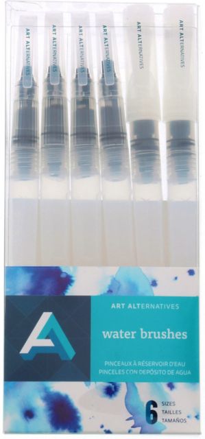 WATERCOLOR BRUSH SET 6 ASSORTED EMPTY