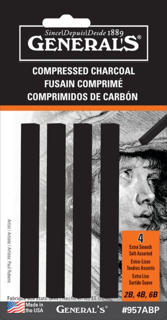 Compress Charcoal 4 Stick Set Black