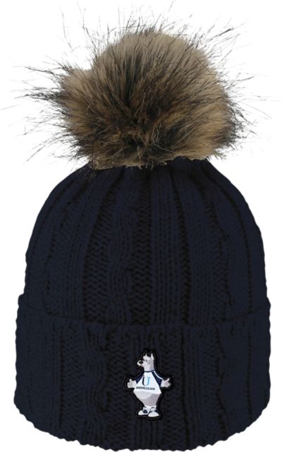 Immaculata University Mighty Macs Women's Fur Pom Beanie