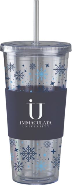 Immaculata University Straw Snowflake Tumbler