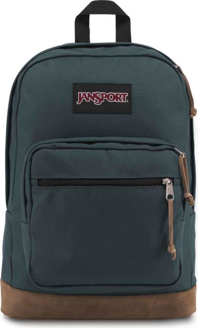 grey jansport backpack leather bottom