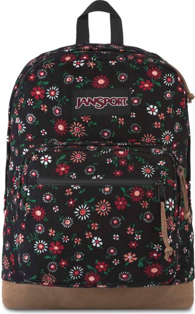 Black floral store jansport backpack