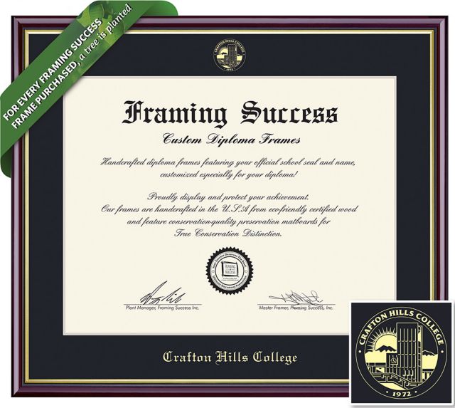 Crafton Hills College 8.5'' x 11'' Value Price Academic Diploma Frame