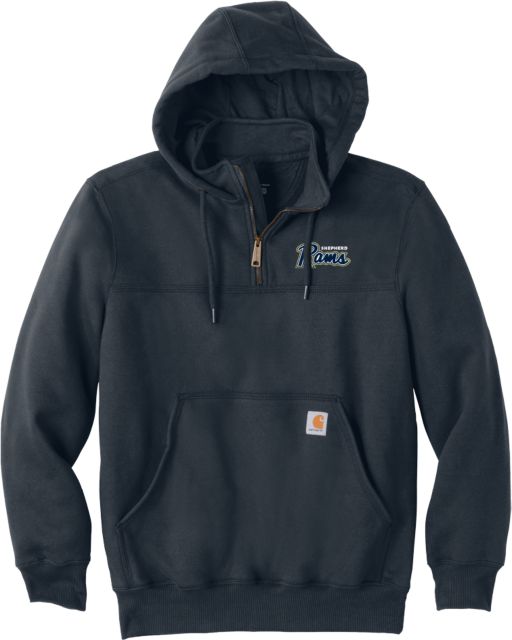 Shepherd University Carhartt Rain Defender 1/4 Zip Hooded Sweatshirt