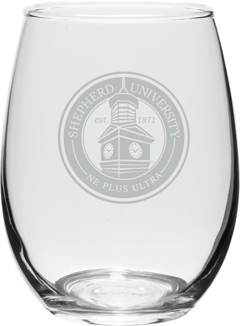 Shepherd University 15 oz. Stemless Wine Glass