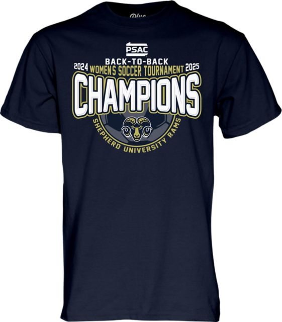 Shepherd University Women's Soccer 2025 Back to Back PSAC Tournament Champions Short Sleeve T-Shirt