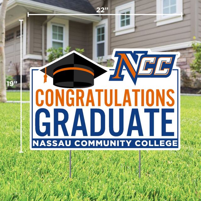 Nassau Community College Grad Lawn Sign with Stakes