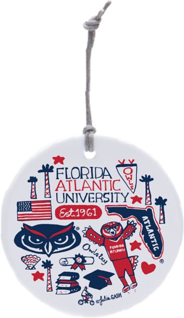 Florida Atlantic University Julia Gash Ceramic Circle Ornament