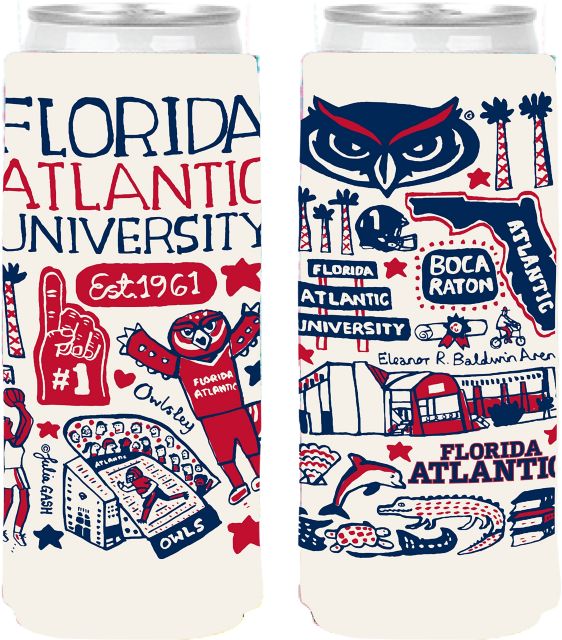 Florida Atlantic University Slim Can Coozie