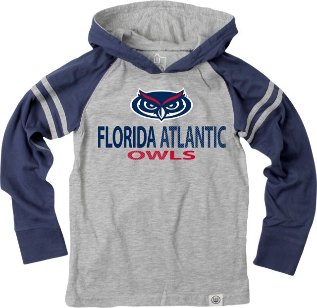 Florida Atlantic University Youth Boy's Hooded Long Sleeve T-Shirt