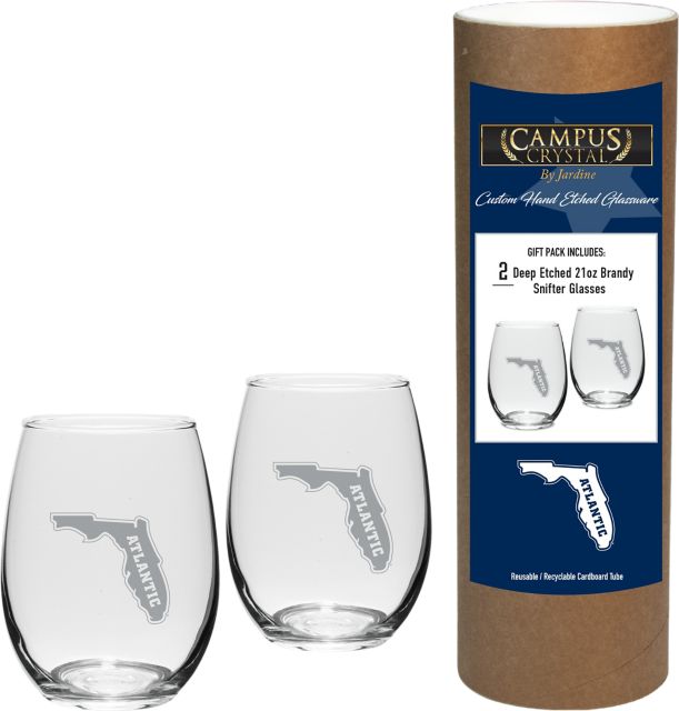 Florida Atlantic University 15 oz. Stemless Wineglass - Set of 2