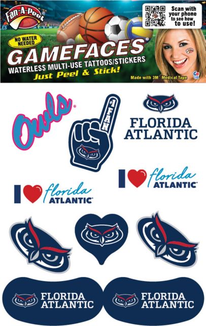 Florida Atlantic University Game Face Tattoos