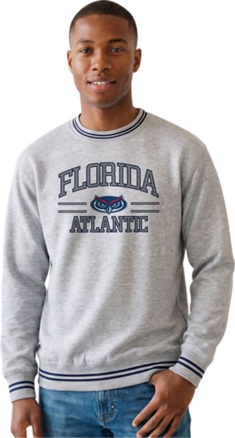 Florida Atlantic University Owls Striped Ribbed Crewneck Sweatshirt