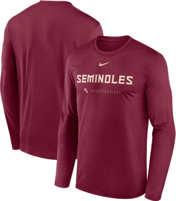 Florida State University Seminoles Basketball Dri-Fit Legend Long Sleeve Shooting Shirt