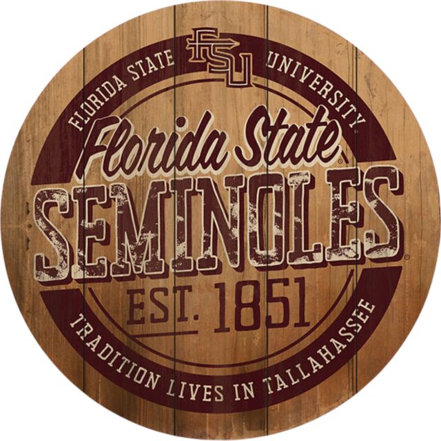 Florida State University Barrel Top Wall Mount 26''x26'' - ONLINE ONLY