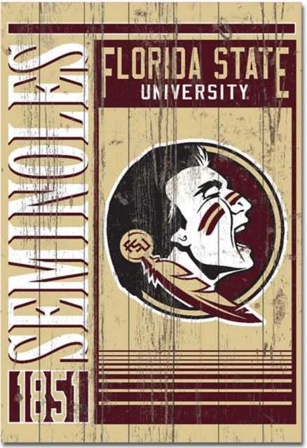 Florida State University 25''x 36'' Showcase Plank Sign - ONLINE ONLY