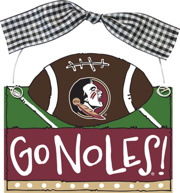 Florida State University Wood Football Ornament