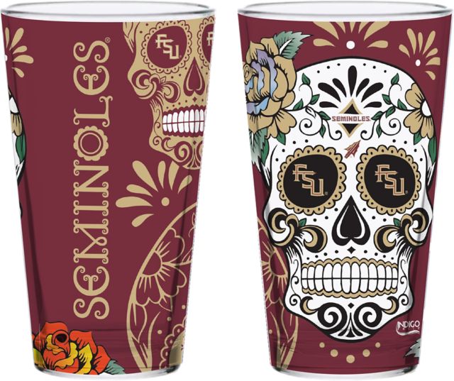 Florida State University Dia De Los Muertos 16oz Pint Glass