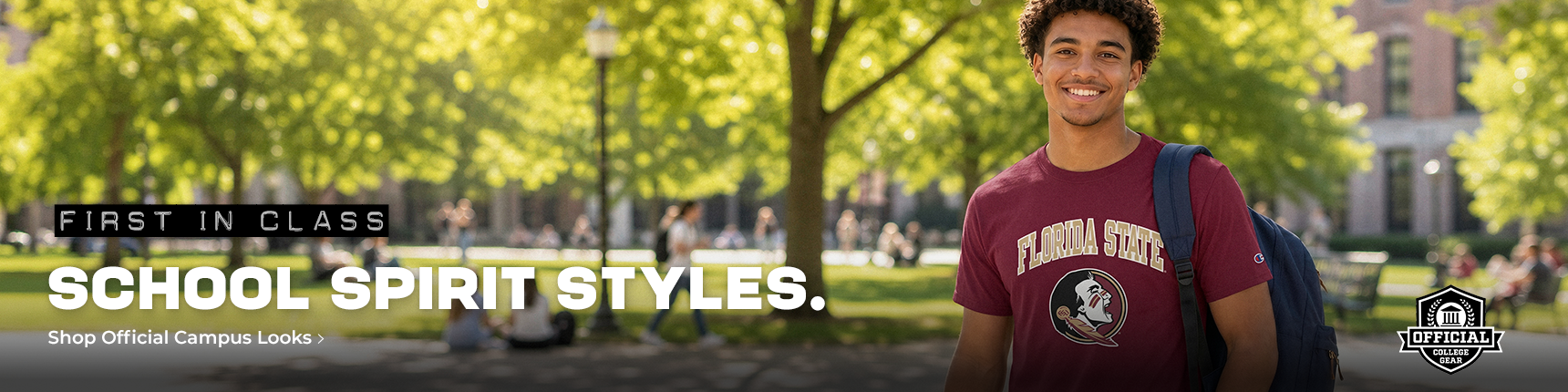First in class. School spirit styles. Emb