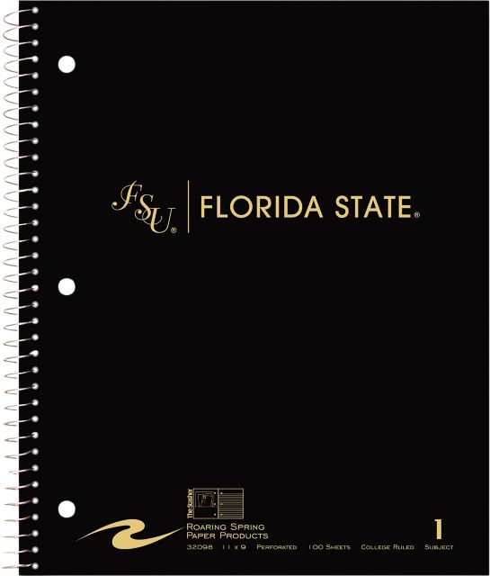 Florida State University 1 Subject Notebook