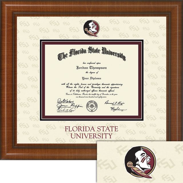 Florida State University, Dimensions Plus Diploma Frame. Bachelors, Masters, PhD.
