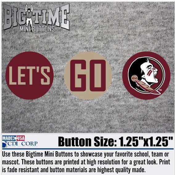 Florida State University Let's Go Seminoles 3-Pack Mini Button